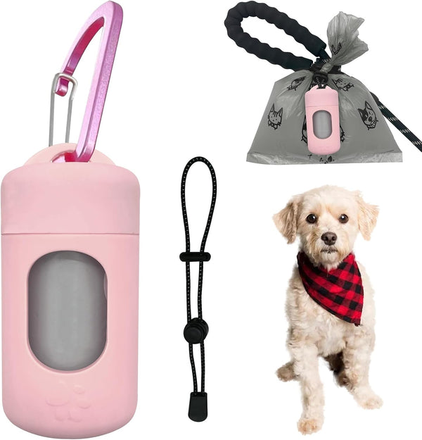Dog Poop Bag Dispenser for Leash with Snap Clip, Skin-friendly Texture Waste