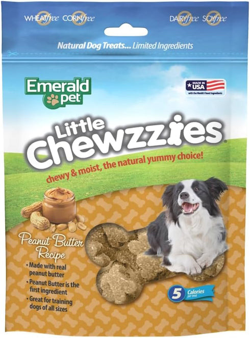 Little Chewzzies Wheat Free Training Dog Treats — Healthy and Tasty Natural Chews with Real Meat or Peanut Butter, 5 oz