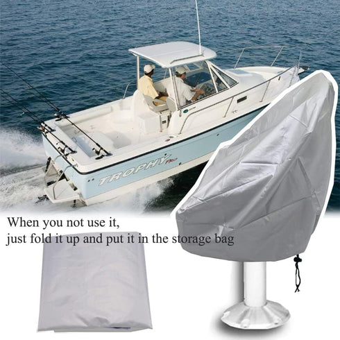 SUNSURE 420D (22x24x25inch) Boat Seat Cover Outdoor Waterproof Pontoon Captain Chair Cover Weather Resistant Folding