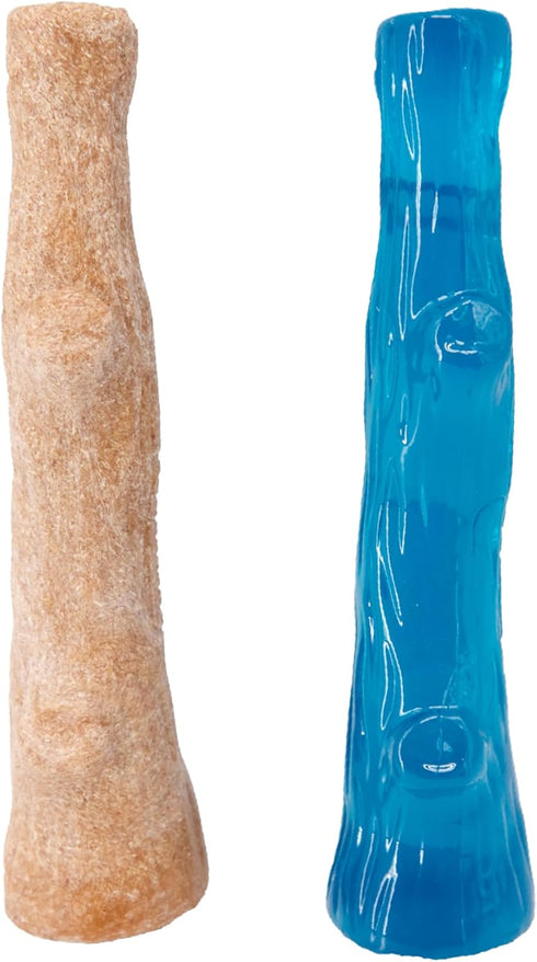 Outward Hound Dogwood Durable Chew Toys, Real Wood & Teething Bone, 2-pack, Small