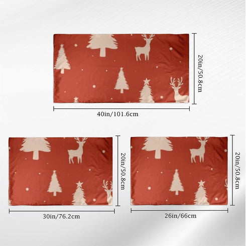 Generic Cozy Sofa Pillows Covers Christmas Silhouette Print Throw Living Room Satin Pillowcase Boho Coastal Queen King