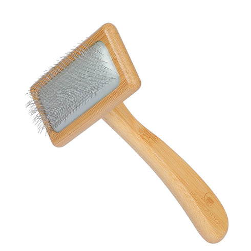 Muse&Iris Dog & Cat Brush, Pet Slicker Brush with Bamboo Handle for Large Medium Short Hair Grooming