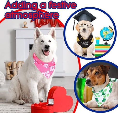 Generic 100 Pieces Holiday Dog Bandanas Halloween Thanksgiving Christmas New Year Bandanas for Dogs Autumn Fall Dog