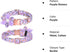 Dog Collar with Rhinestone Flower, Cute Floral Pattern for Female Dogs, Detachable Rhinestone Flower, Purple Flowers, M