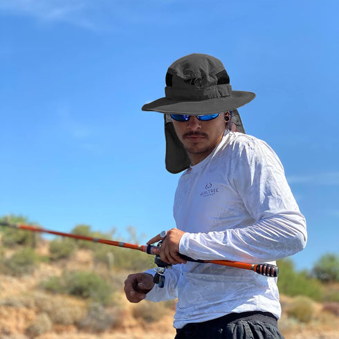 KastKing UPF 50 Fishing Hat, Boonie Hat with Removable Neck Flap Sun Hats for Men