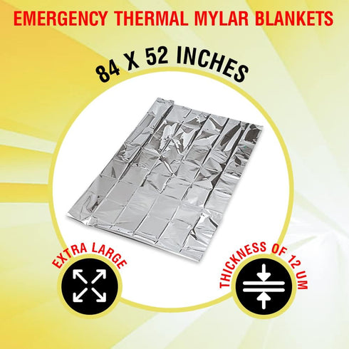 Rawyer Emergency Thermal Survival Blankets - Mylar Blankets for Outdoor, Camping, Hiking, Heavy Duty Survival Gear (10