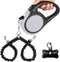 Dual Retractable Dog Leash for Walking 2 Large or Small Dogs (Up to 44 Lbs Each), 16ft Extendable with Poop Bags (Gray,