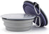 SLSON 2 Pack Collapsible Dog Bowls with Cover Lids, Portable Travel Bowls for Pets (Taro Purple, Large)