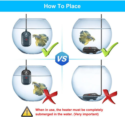 Small 100W Mini Aquarium Heater, Submersible with LED Temperature Display
