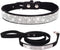 Puppy Dog Collar and Leash Set, Bling Rhinestone Diamond Crystal Glitter Collars for XXS XS Small Medium Large Dogs,