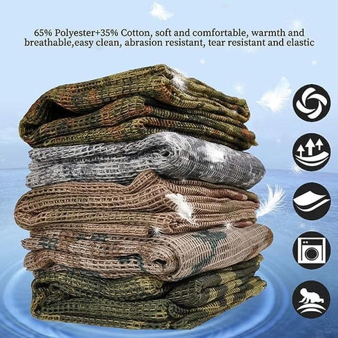 LOOGU Camouflage Netting | Tactical Mesh Camo Scarf for Wargame and Outdoor Activities