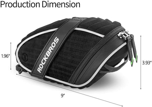 ROCKBROS Bike Seat Bag, Bicycle Saddle Bag Under Seat, 3D Shell Cycling Seat Pack for Mountain Road Bikes, Black
