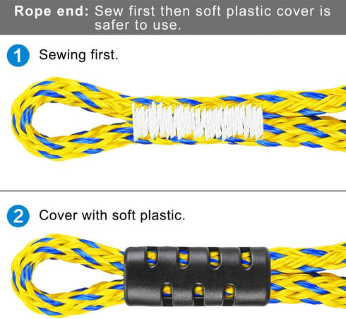 SELEWARE Heavy Duty Boat Tow Harness, Stainless Steel Quick Connector for Tubing and Water Sports
