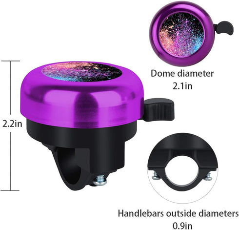 MZELQ Cute Bicycle Bell for Girls, Women, Kids, Adults - Adjustable Size Aluminum Bike Accessories Ring with Clear Sound