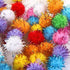 Random Color Mini Colorful Sparkly Glitter Tinsel Pompom Balls - Pack of 100 Pet Supplies for Dog Cat Bird