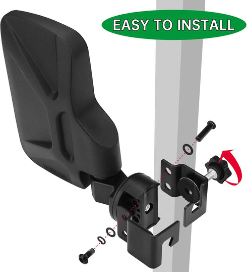 Golf Cart Mirrors, Universal Rear View for 0.7"-1.35" Square Rail, 360° Rotation, No Drilling