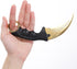 Karambit Knife Trainer - 100% Safe Stainless Steel Practice Training Knife with Sheath for Beginners (Golden Color)