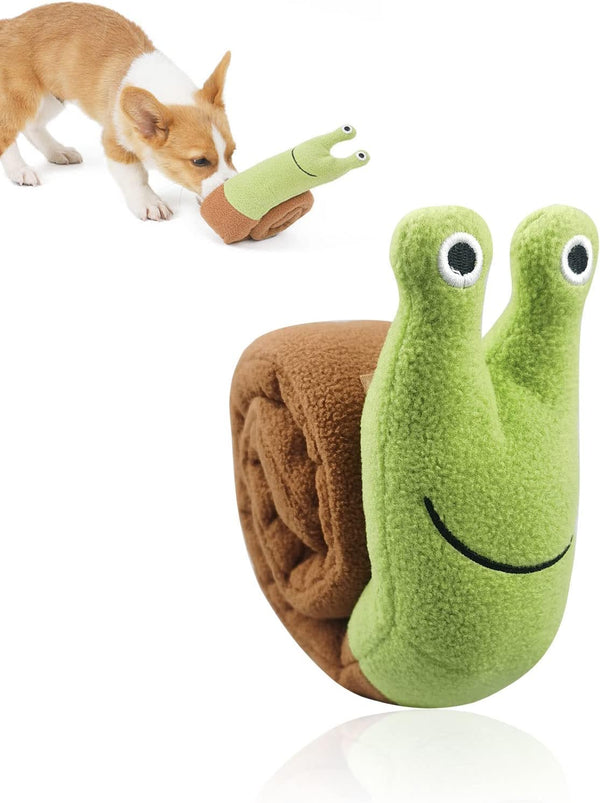 Andiker Dog Squeaky Toy, Snuffle Toy with 3 Noisemakers, Cute Snail Shape Puzzle Toy for Dog Stress Relief