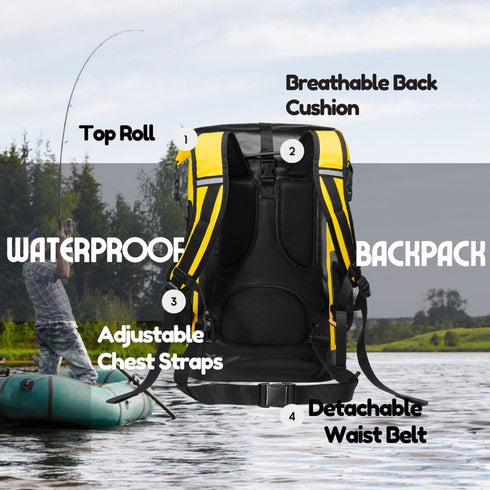 Waterproof Dry Bag Backpack for Kayaking, 35L Roll Top Outdoor Dry Sack for Boating, Sailing, Fishing, Camping
