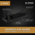 Gun Holder, Rubber Coated Magnetic Concealment Mount for Pistols, Rifles, and Shotguns for Hidden Storage