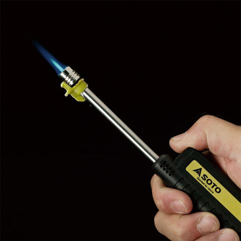 SOTO Pocket Torch, Refillable Extended Torch Lighter with Telescoping Burner Head, Electronic Ignition, Strong
