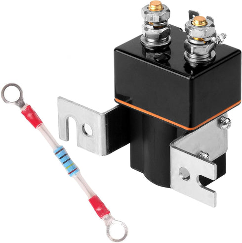Roykaw 48V Golf Cart Solenoid with Resistor Assembly, 4 Terminal, Compatible with Club Car DS & Precedent Electric