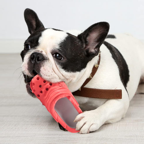 Durable Rubber Slipper Dog Chew Toy for Puppy, Interactive Tough Toys for Pet Training and Cleaning Teeth, Aggressive