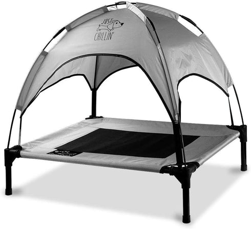 Floppy Dawg Just Chillin' Elevated Dog Bed, Cool Cot with Removable Canopy Shade, Indoor/Outdoor Use, Lightweight