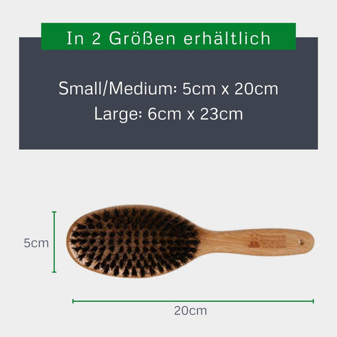 Bamboo Groom Oval Bristle Brush with Natural Boar Small
