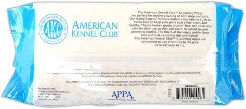 American Kennel Club AKC Dog Wipes - Cleansing & Deodorizing for Face, Ears, Paws, Body, & Butt - Fresh Scented - 100pk