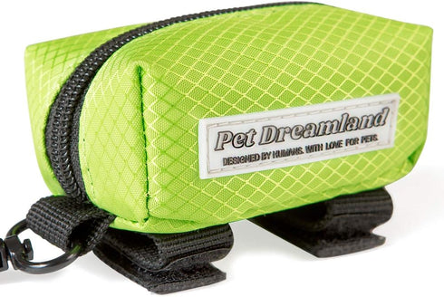 Pet Dreamland Dog Waste Bag Dispenser - Poop Bag Dispenser for Leash with Free Roll of Doggie Poop Bags, Zippered