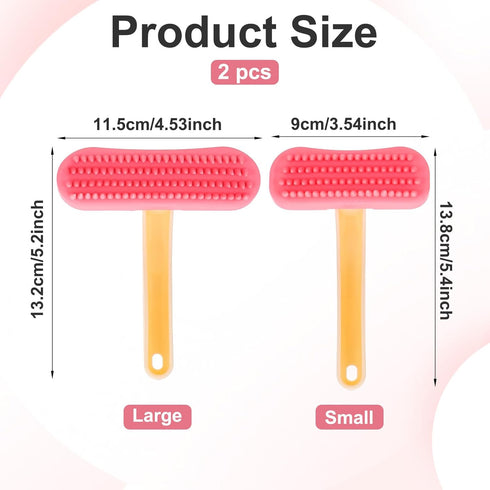 Yuanan 2Pcs Bunny and Guinea Pig Brush, Rabbit Grooming Brush Kit, Soft Silicone Bunny Brushes for Small Pets, Cats