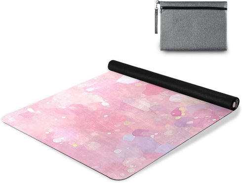 WDdZzyy 71x26 inches Fake Glittering Stars Baby Peach printed yoga mat bulk for men, natural rubber non slip, with yoga