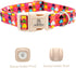 Lionheart glory Airtag Dog Collar for Large Dogs, Hearts Design with Airtag Holder, Adjustable Heavy-Duty Spring Collar
