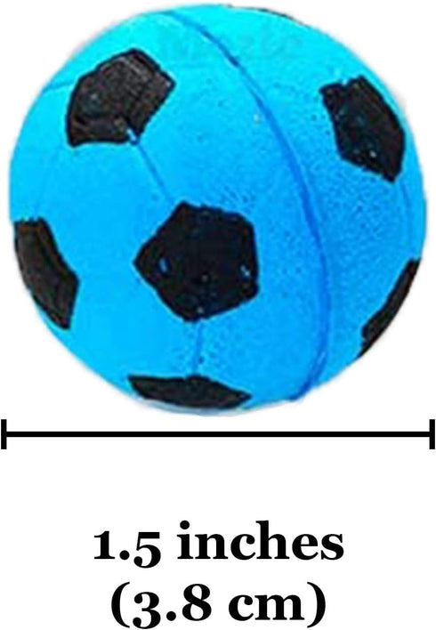 Meric CoCoo 1.5-Inch Soft Foam Cat Soccer Balls, Bouncy & Lightweight, Interactive Indoor Play Toys for Kittens & Cats,