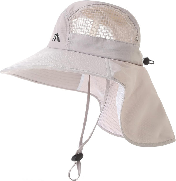 LMLALML Women's Sun Hats, Wide Brim UPF 50+ UV Protection Hiking Fishing Gardening Hats with Neck Flap