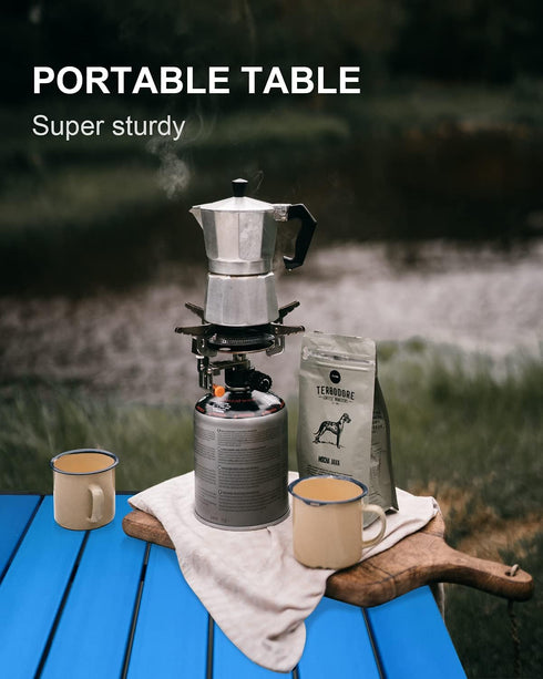 Portable Folding Camping Table, Lightweight Aluminum Camp Side Table with Carry Bag for Outdoor Beach Picnics