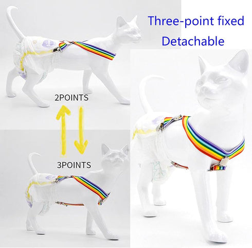 TESSVEYA Dog Suspenders for Diaper Belly Bands Canine Harness Keep Diapers and Skirts on Pets