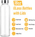 18oz Set 6, Sursip Glass Water Bottle of Clear glass juice bottle for juicingReusable Drinking Bottles with Stainless