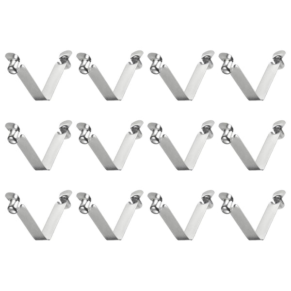 HARFINGTON 12pcs Double Button Kayak Paddle Snap Spring Clip, 59x10.3mm 65Mn Spring Steel V-Shaped Clips for Camping