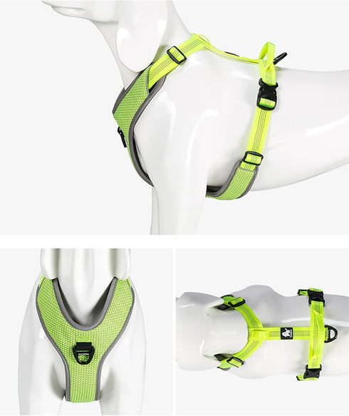 TRUE LOVE Dog Harness Outdoor Adventure II Reflective Vest with 2 Leash Attachments