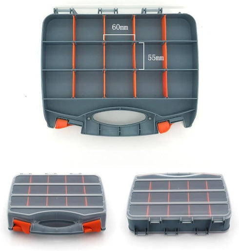 TOPIND Fishing Tackle Box, Double-Sided Transparent Storage with Adjustable Dividers, Plastic Organizer for Fishing