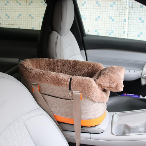 PET FANG FANG 10 lbs) Pet Car Center Console Elevated Armrest Car Seat for Small Puppy, Dogs & Cats (Up to Dark Gray