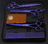 Purple Dragon 7.0 inch Rhinestone Decoration Pet Grooming Scissors - 3PCS Dog Hair Cutting & Thinning Shears Set