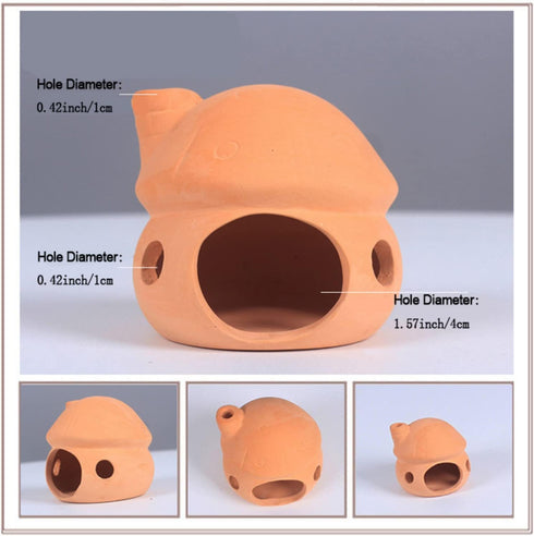 YXQ Aquarium Decorations, Ceramic Mushroom House for Fish Tank, Natural Hiding Place for Shrimp/Goldfish