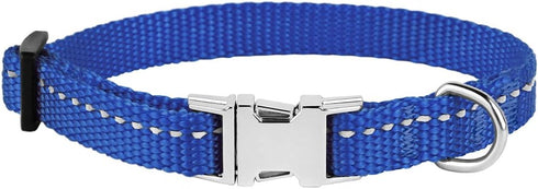 CollarDirect Reflective Dog Collar for Small, Medium, Large Dogs or Puppies, Quick Release Buckle, Blue