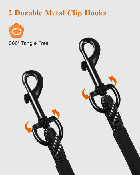 Taglory 15FT 30FT 50FT Dog Tie Out, Long Leash with 2 Swivel Hooks for Large Medium Small Dogs Walking, Black