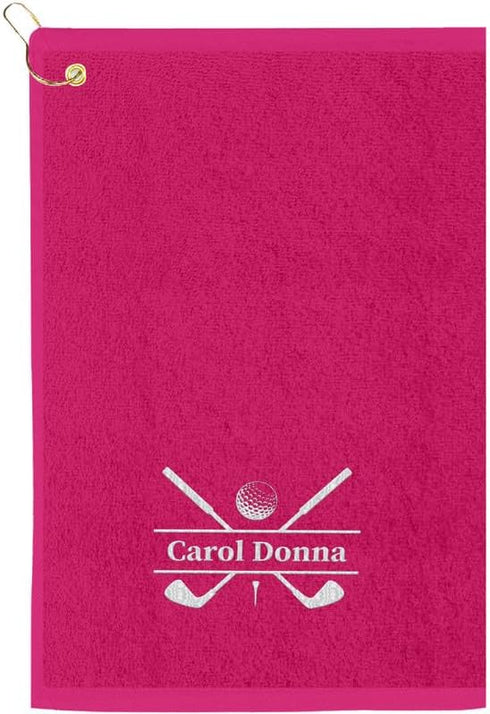 Personalized Passion Golf Towels with Corner Grommet - 16"x26" Customized Velour Cotton