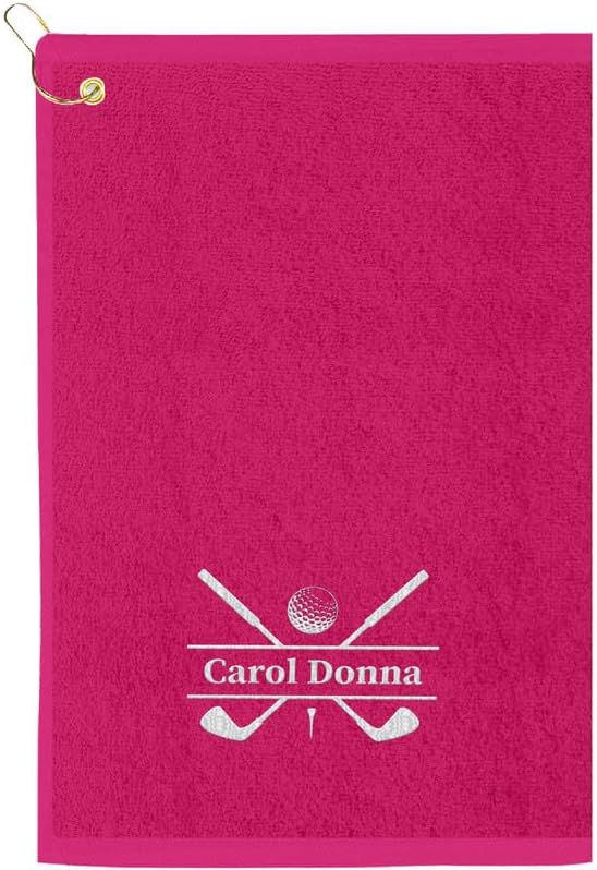 Personalized Passion Golf Towels with Corner Grommet - 16"x26" Customized Velour Cotton