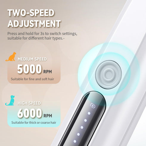 2026 Trimmer, Trimmer IP68 Trimming New Pet Precision Dog Paw with LED Light, Low Noise, Waterproof, Dual-Speed Motor